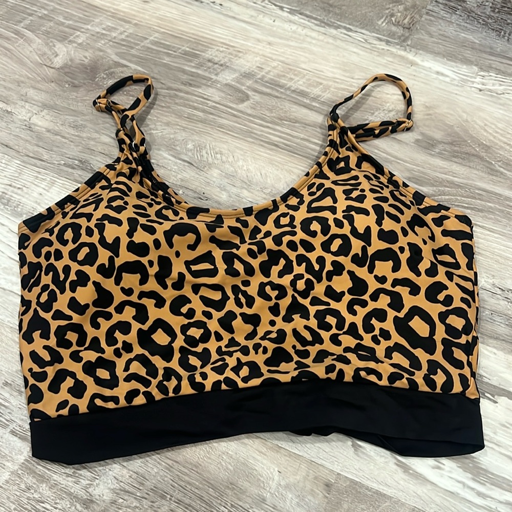 NWOT Coral Reef Leopard Swim top size M